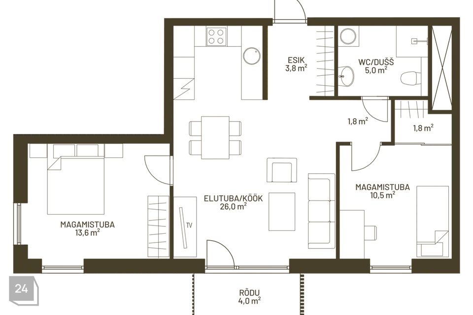 3-toaline Korter - Pärnu linn, Pärnu linn - foto 4