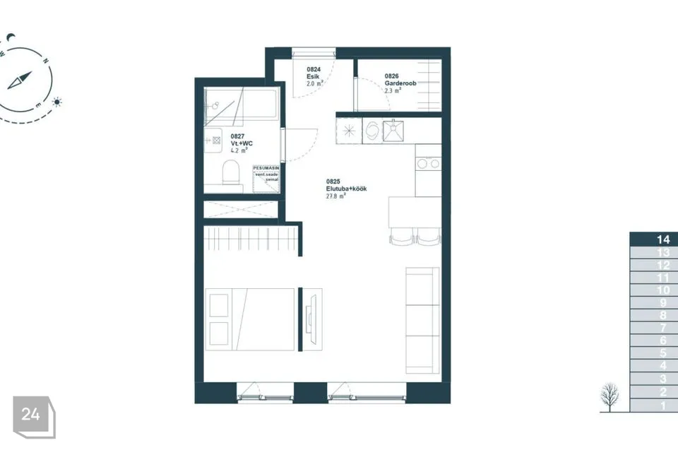 1-toaline Korter  -  Tallinn, Haabersti linnaosa - foto 2