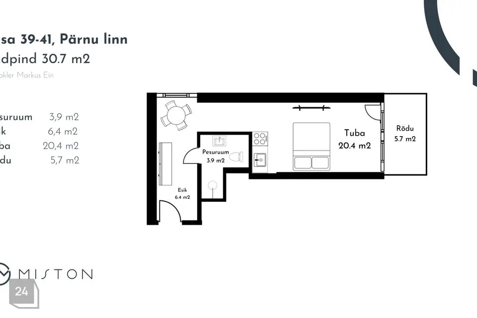 1-toaline Korter - Pärnu linn, Pärnu linn - foto 3