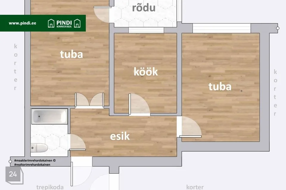 2-toaline Korter - Kohtla-Järve linn, Järve linnaosa - foto 2