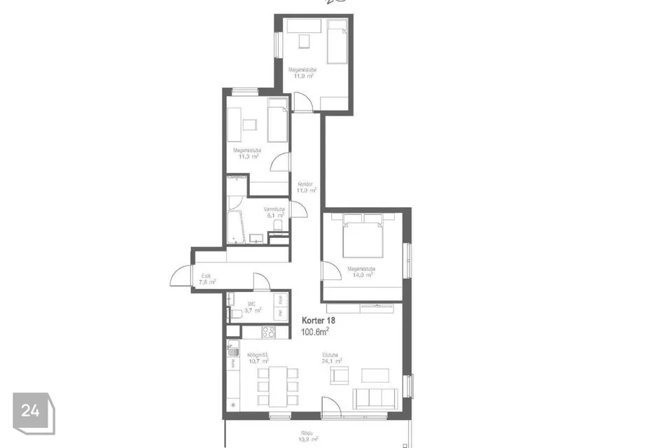 4-room apartment in Tallinn, Kesklinna linnaosa - photo 2