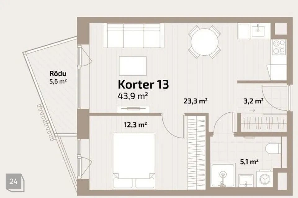 2-toaline Korter  -  Tallinn, Lasnamäe linnaosa - foto 3