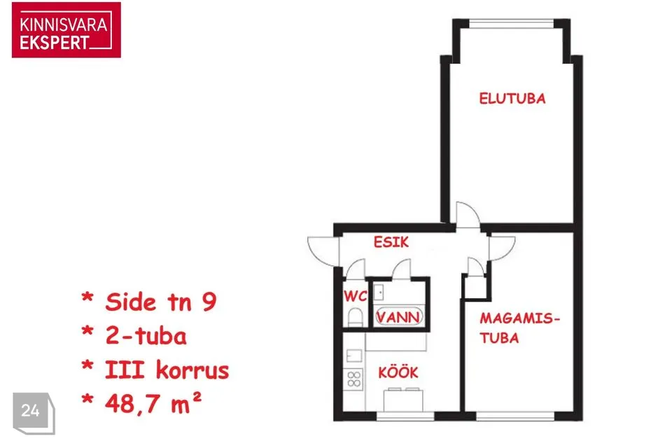 2-room apartment in Pärnu linn, Pärnu linn - photo 2