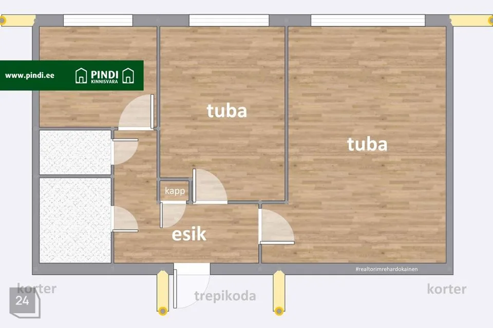 2-toaline Korter  -  Lüganuse vald, Kiviõli linn - foto 3
