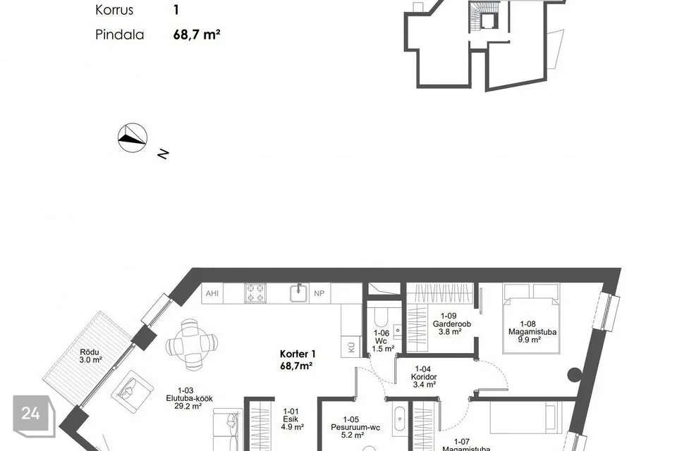 3-room apartment in Tallinn, Kesklinna linnaosa - photo 2