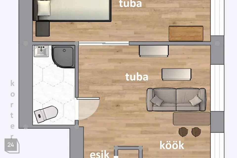 2-toaline Korter - Kohtla-Järve linn, Järve linnaosa - foto 3