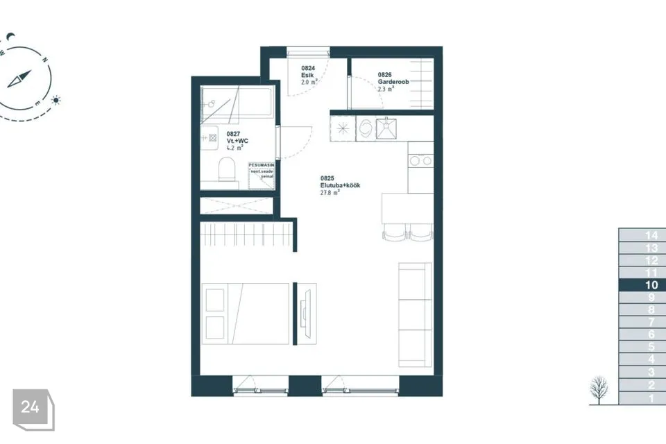 1-toaline Korter  -  Tallinn, Haabersti linnaosa - foto 2