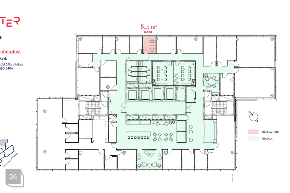 Büroo, 12 m² Äripind  -  Tallinn, Kesklinna linnaosa - foto 2