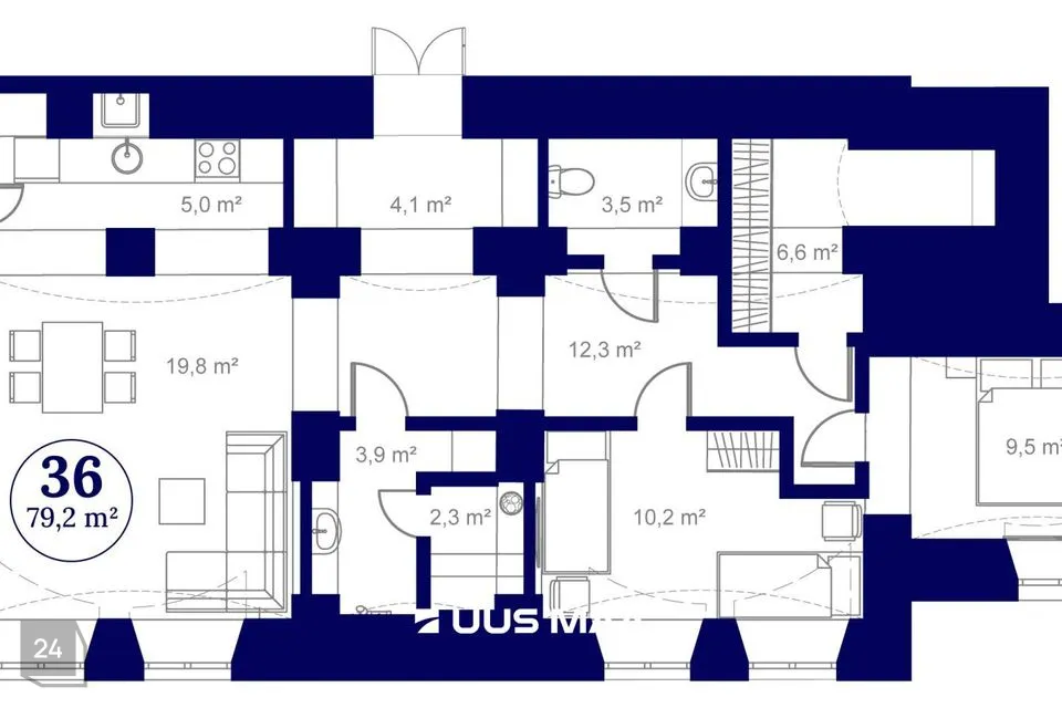 3-room apartment in Tartu linn, Tartu linn - photo 3