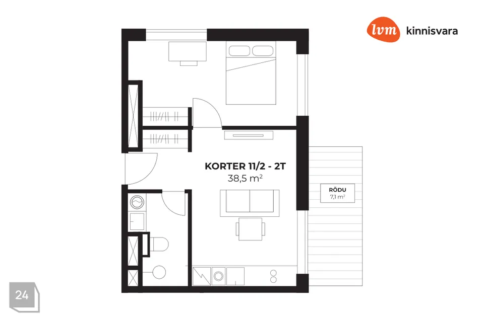 2-toaline Korter  -  Pärnu linn, Pärnu linn - foto 2