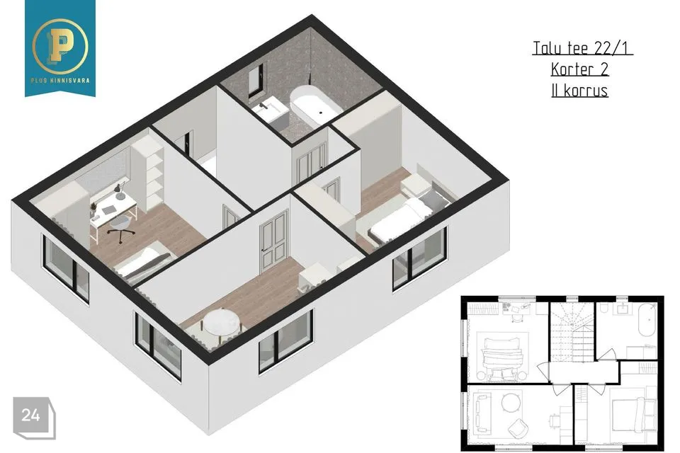 4-toaline Majaosa - Lääne-Harju vald, Lehola küla - foto 5