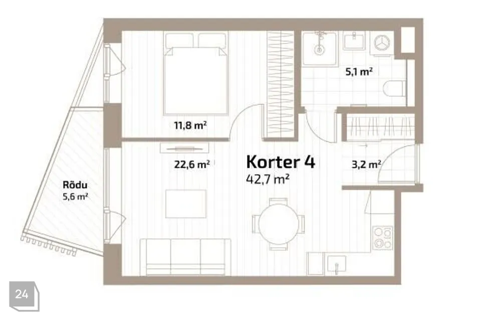 2-toaline Korter - Tallinn, Lasnamäe linnaosa - foto 3