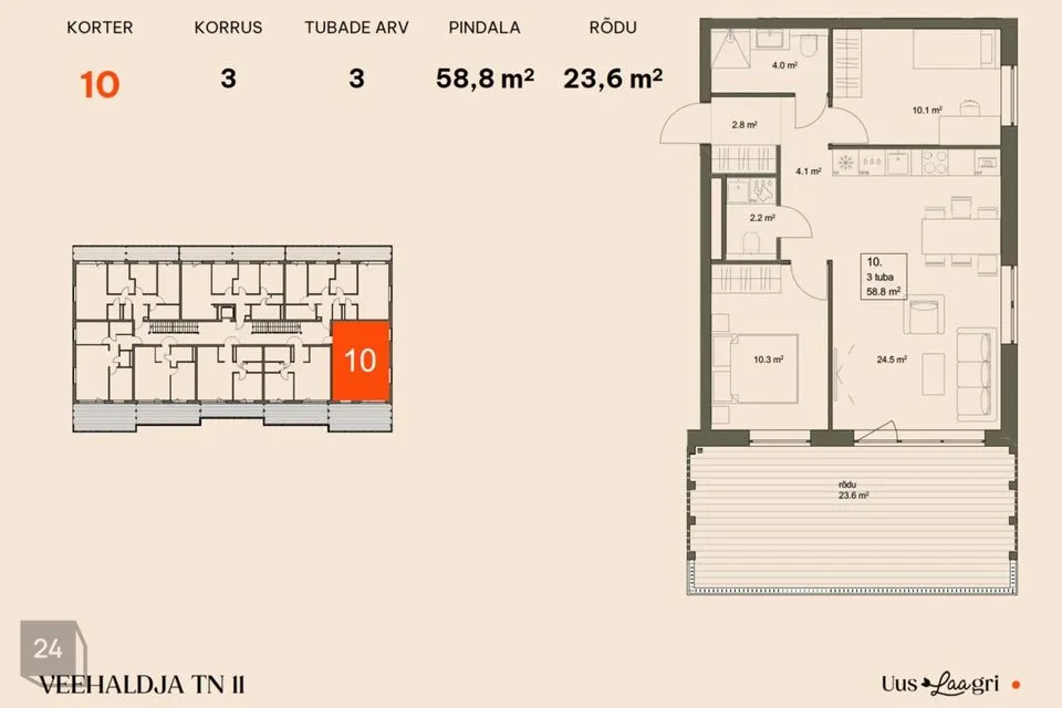 3-toaline Korter  -  Saue vald, Laagri alevik - foto 2