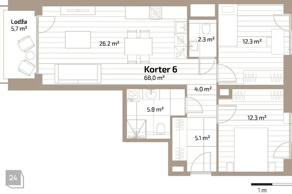 3-toaline Korter  -  Tallinn, Kesklinna linnaosa - foto 3