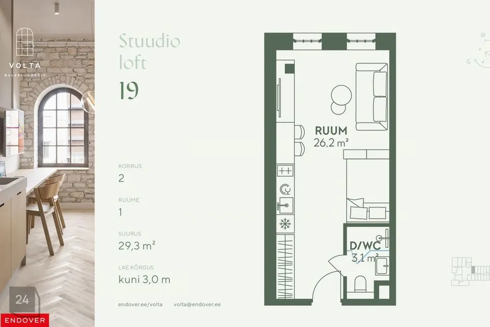 1-toaline Korter - Tallinn, Põhja-Tallinna linnaosa - foto 5