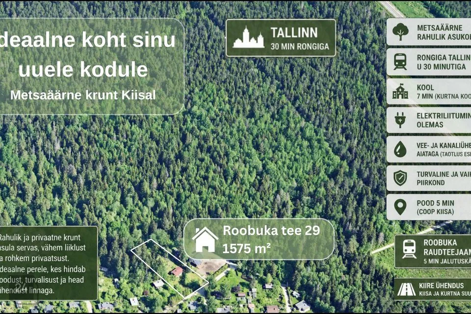 Elamumaa, 1575 m² Maa  -  Saku vald, Roobuka küla