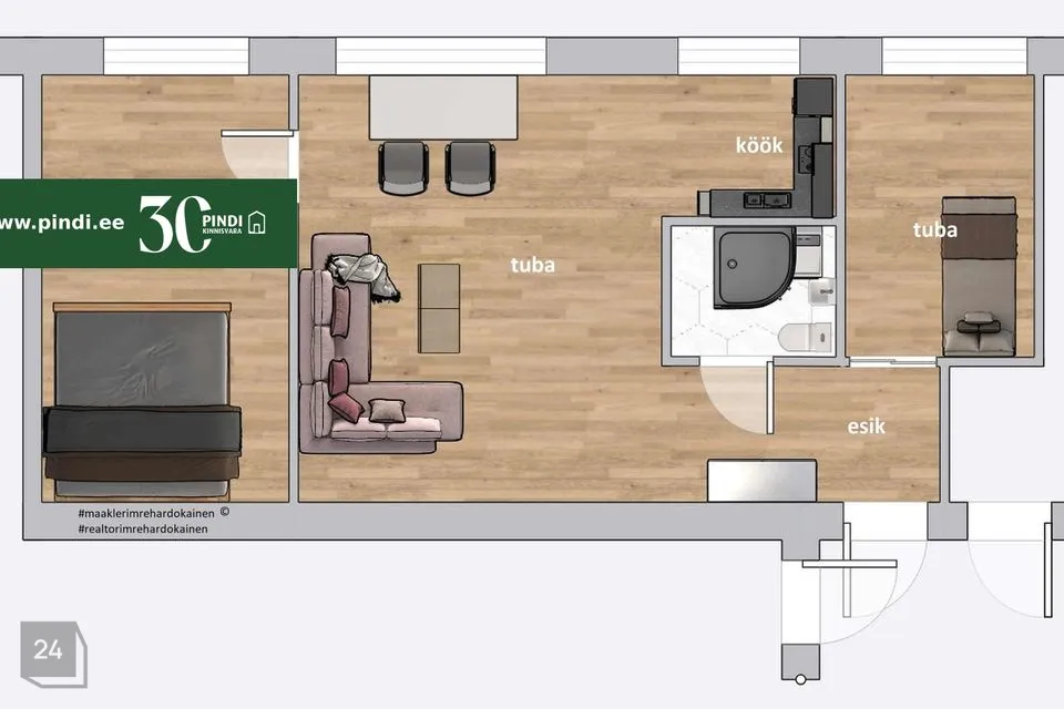 3-toaline Korter - Kohtla-Järve linn, Järve linnaosa - foto 3