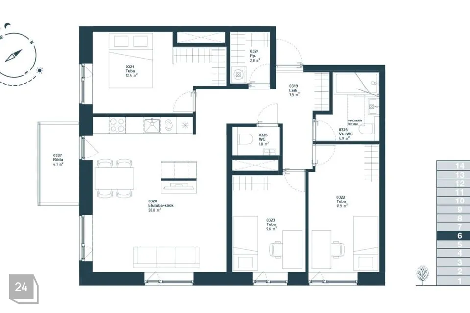 4-room apartment in Tallinn, Haabersti linnaosa - photo 2