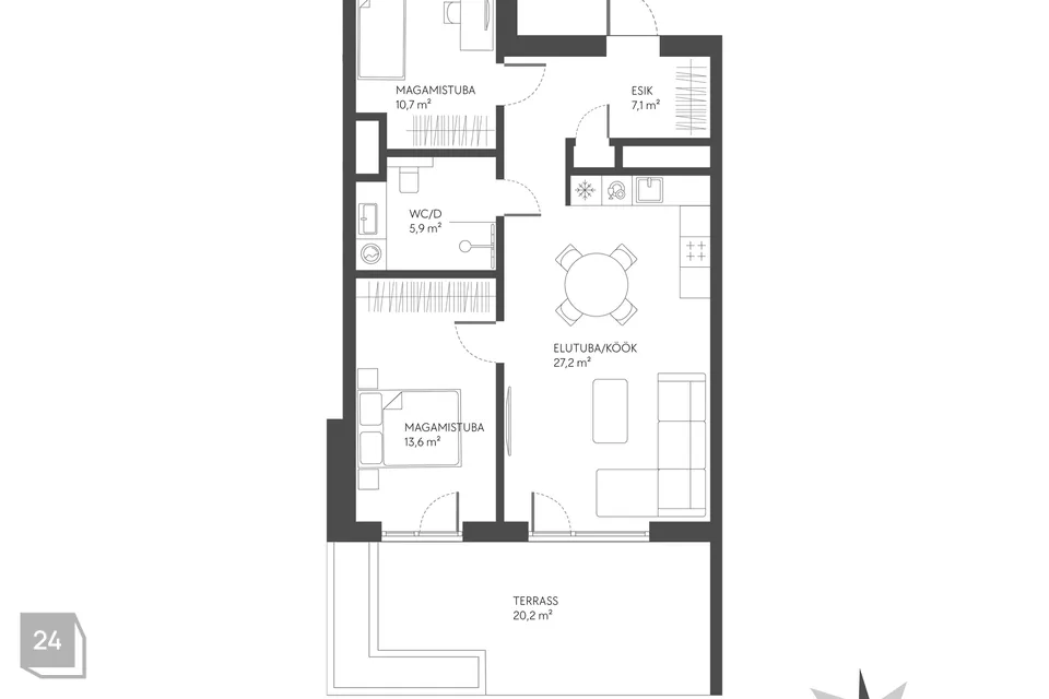 3-toaline Korter - Tallinn, Haabersti linnaosa - foto 3