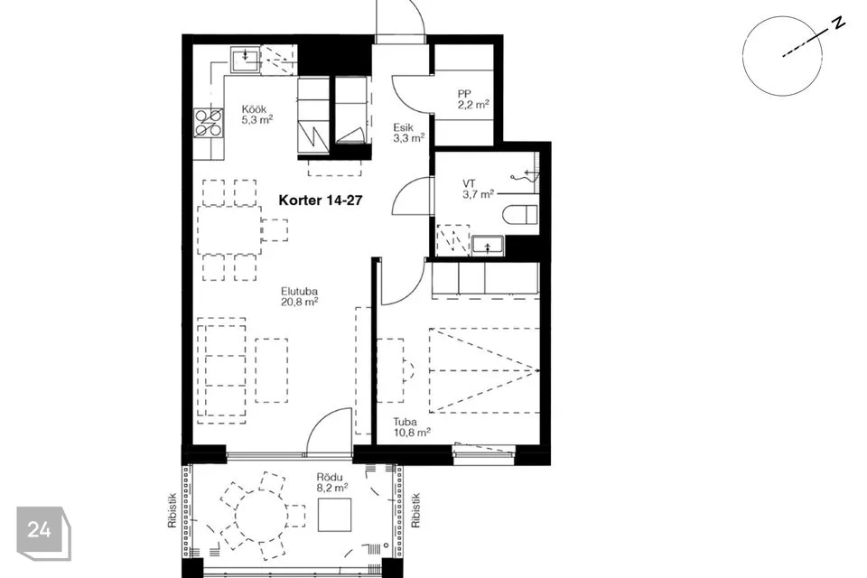 2-toaline Korter - Tartu vald, Raadi alev - foto 2