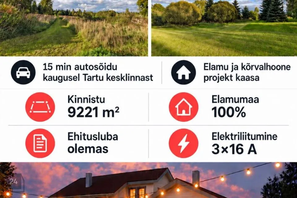 Elamumaa, 9221 m² Maa  -  Tartu vald, Igavere küla - foto 2