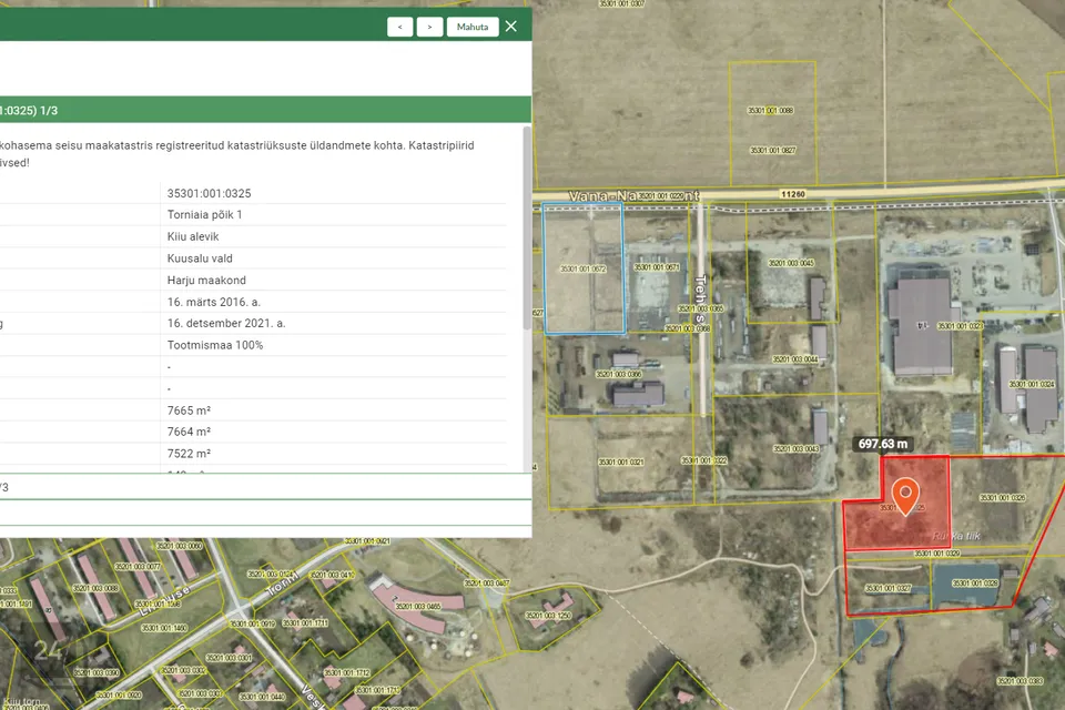 Tootmismaa, 7668 m² Maa  -  Kuusalu vald, Kiiu alevik
