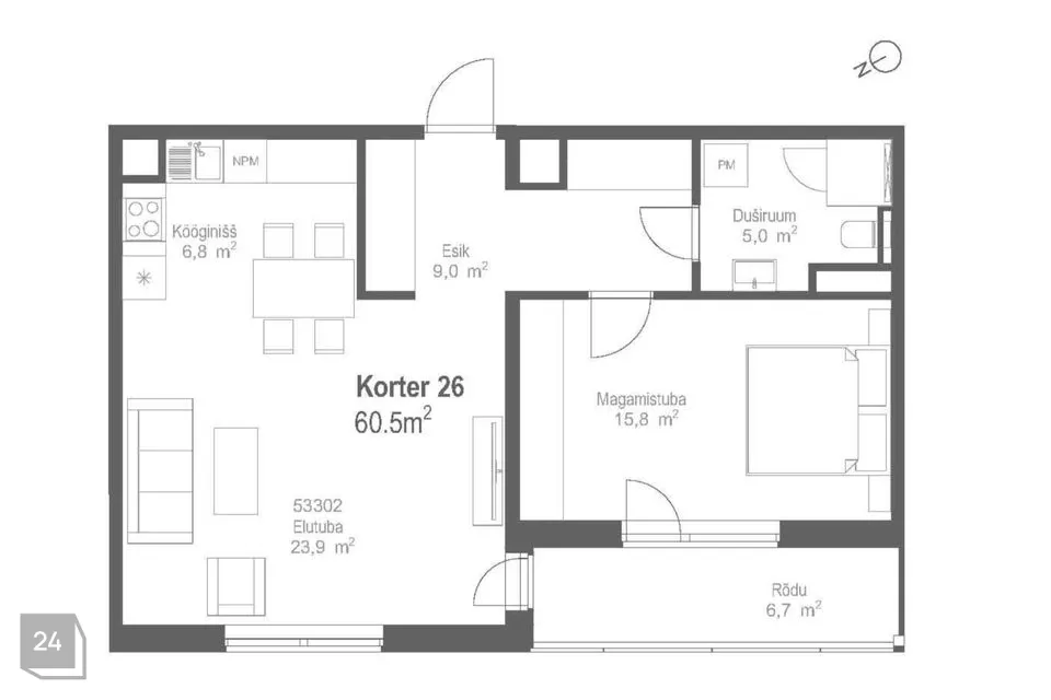 2-room apartment in Tallinn, Kesklinna linnaosa - photo 2