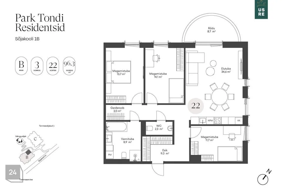4-toaline Korter - Tallinn, Kristiine linnaosa - foto 2