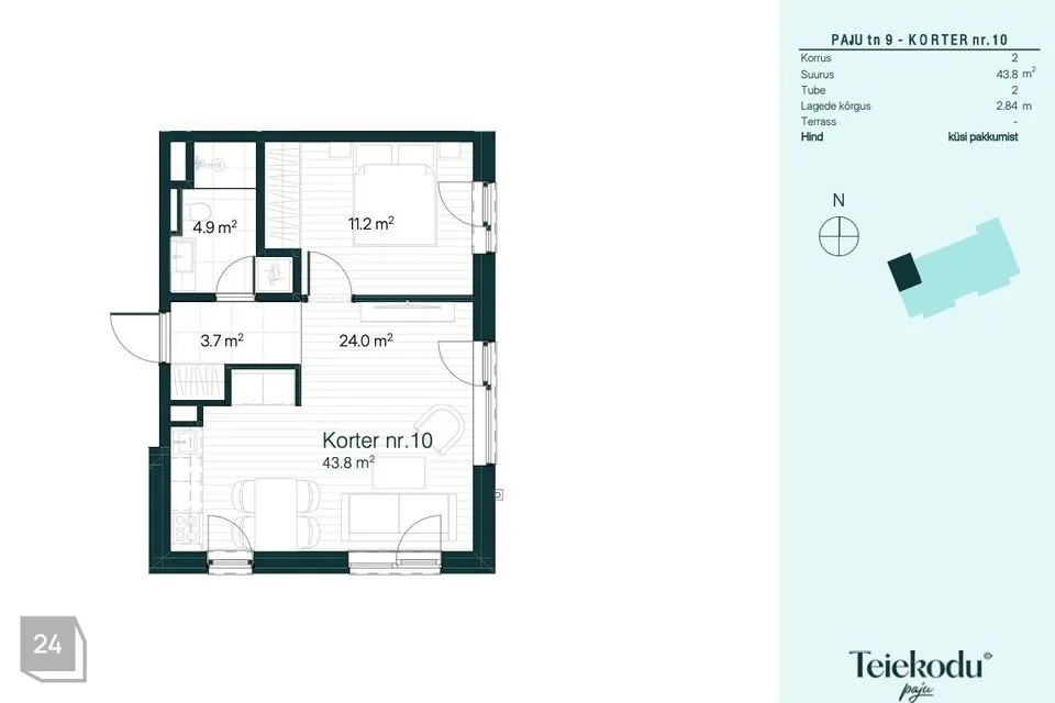 2-toaline Korter - Raasiku vald, Raasiku alevik - foto 2