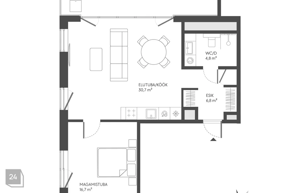 2-room apartment in Tallinn, Haabersti linnaosa - photo 2