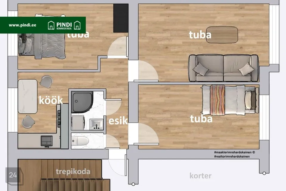 3-toaline Korter - Viru-Nigula vald, Aseri alevik - foto 2