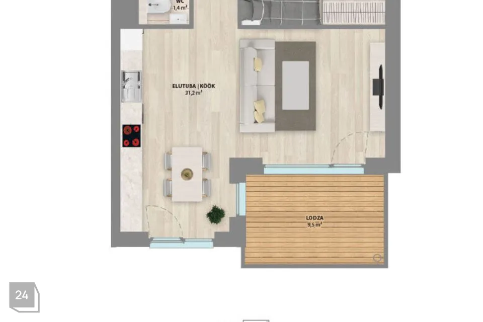 3-room apartment in Tartu vald, Raadi alev - photo 3