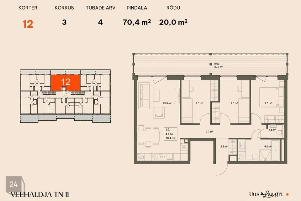 4-toaline Korter  -  Saue vald, Laagri alevik - foto 2