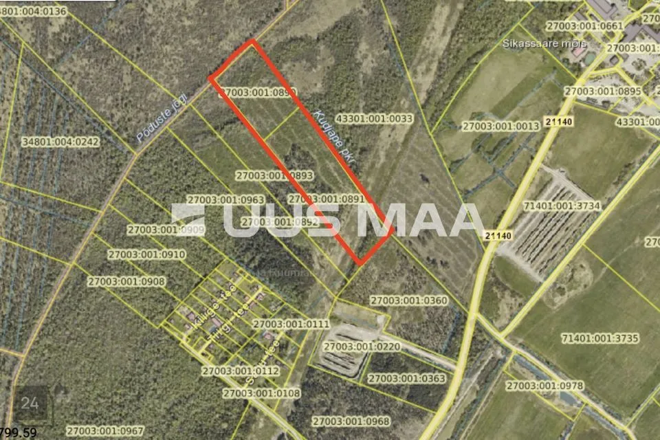 Maatulundusmaa, 50526 m² участок в Saaremaa vald, Sikassaare küla