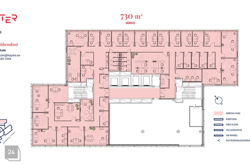 Büroo, 730 m² Äripind  -  Tallinn, Kesklinna linnaosa - foto 2