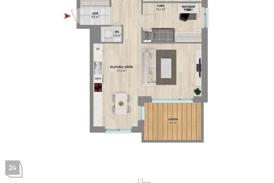 3-toaline Korter - Tartu vald, Raadi alev - foto 5