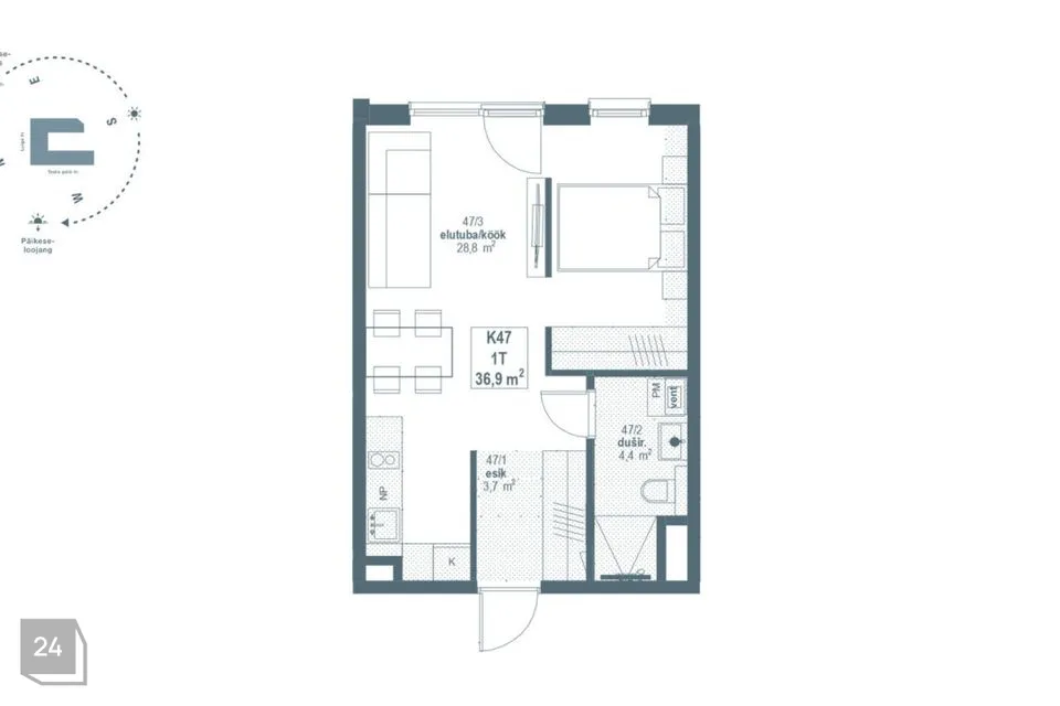 2-toaline Korter - Tallinn, Kristiine linnaosa - foto 4