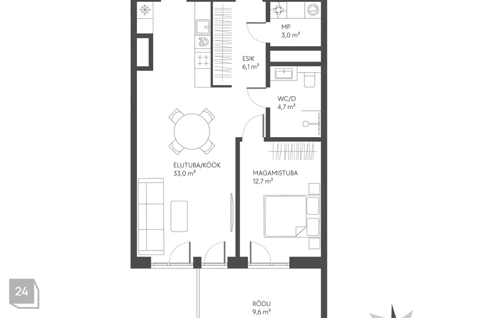 2-toaline Korter - Tallinn, Haabersti linnaosa - foto 3