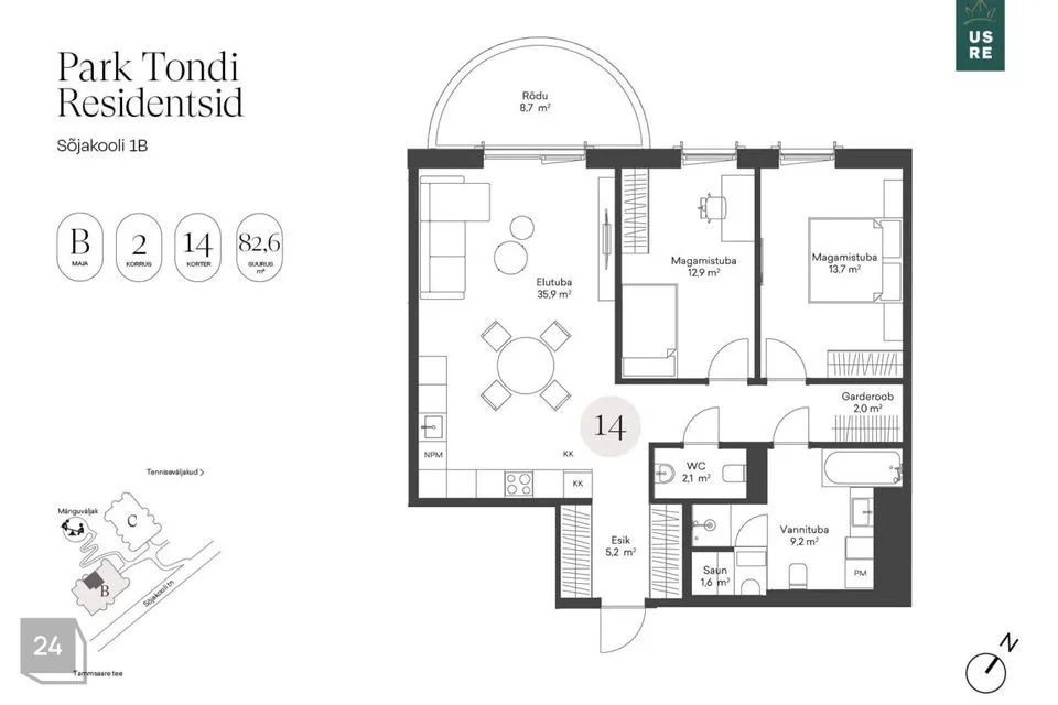 3-toaline Korter  -  Tallinn, Kristiine linnaosa - foto 3