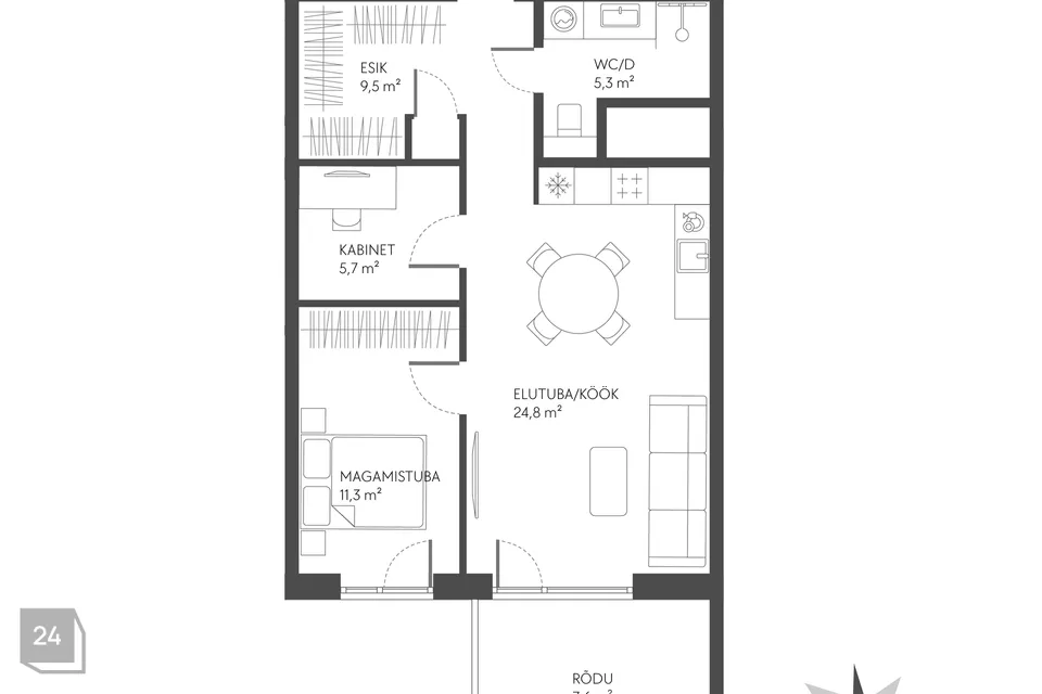 2-toaline Korter - Tallinn, Haabersti linnaosa - foto 3