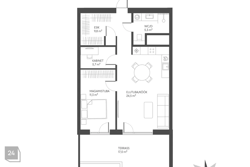 2-toaline Korter - Tallinn, Haabersti linnaosa - foto 4