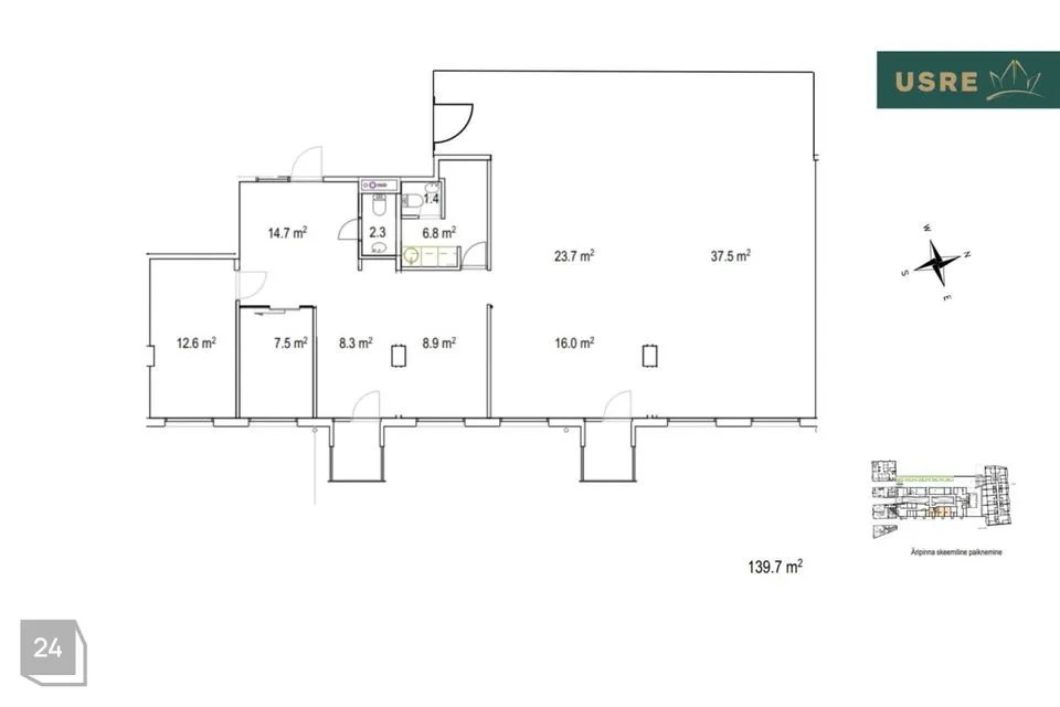 Büroo või Teenindus, 139 m² Äripind  -  Tallinn, Kesklinna linnaosa - foto 2