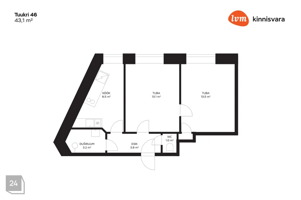 2-toaline Korter  -  Tallinn, Kesklinna linnaosa - foto 3