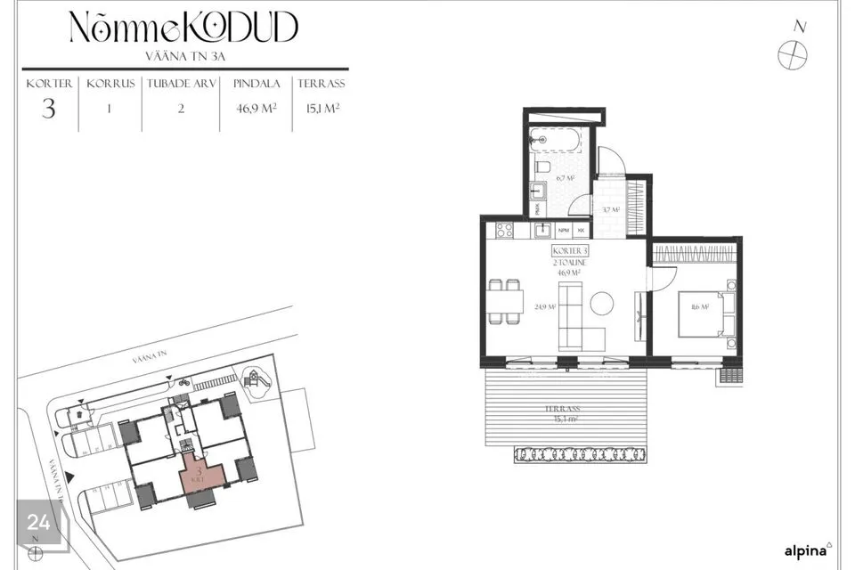 2-toaline Korter - Tallinn, Nõmme linnaosa - foto 2