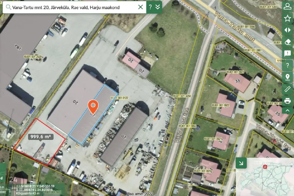 Земля производственного назначения, 1000 m² участок в Rae vald, Järveküla
