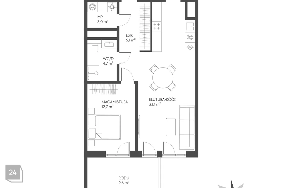 2-toaline Korter - Tallinn, Haabersti linnaosa - foto 2