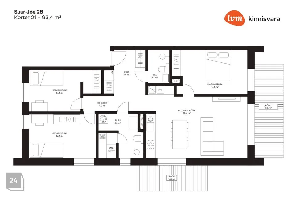 4-room apartment in Pärnu linn, Pärnu linn - photo 5