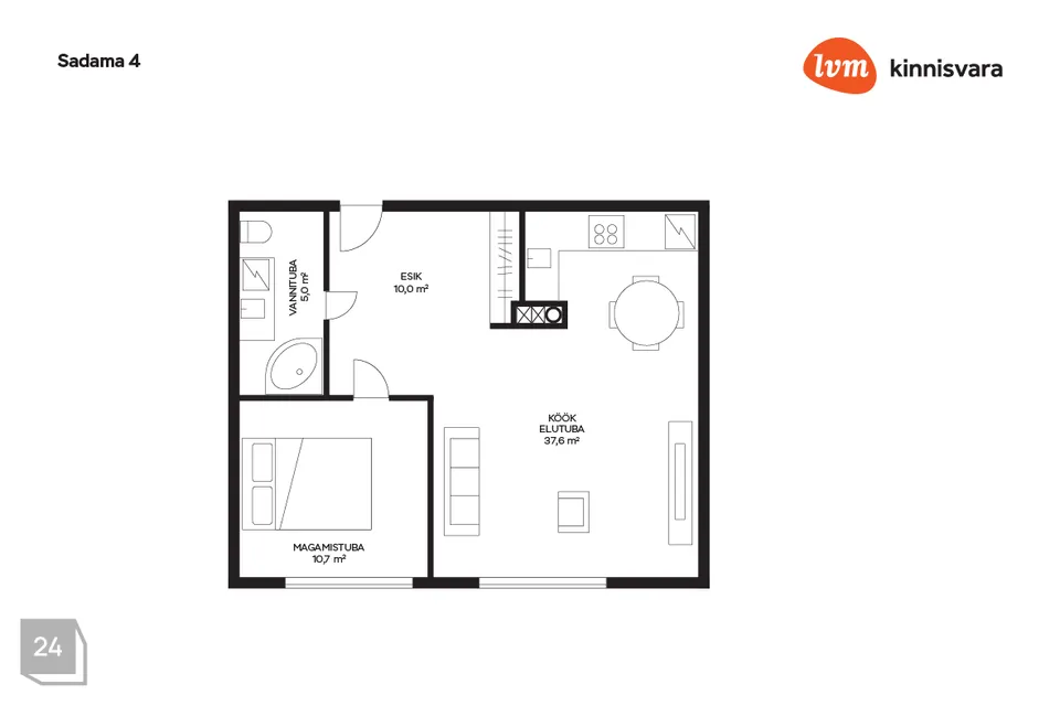 2-toaline Korter - Pärnu linn, Pärnu linn - foto 4