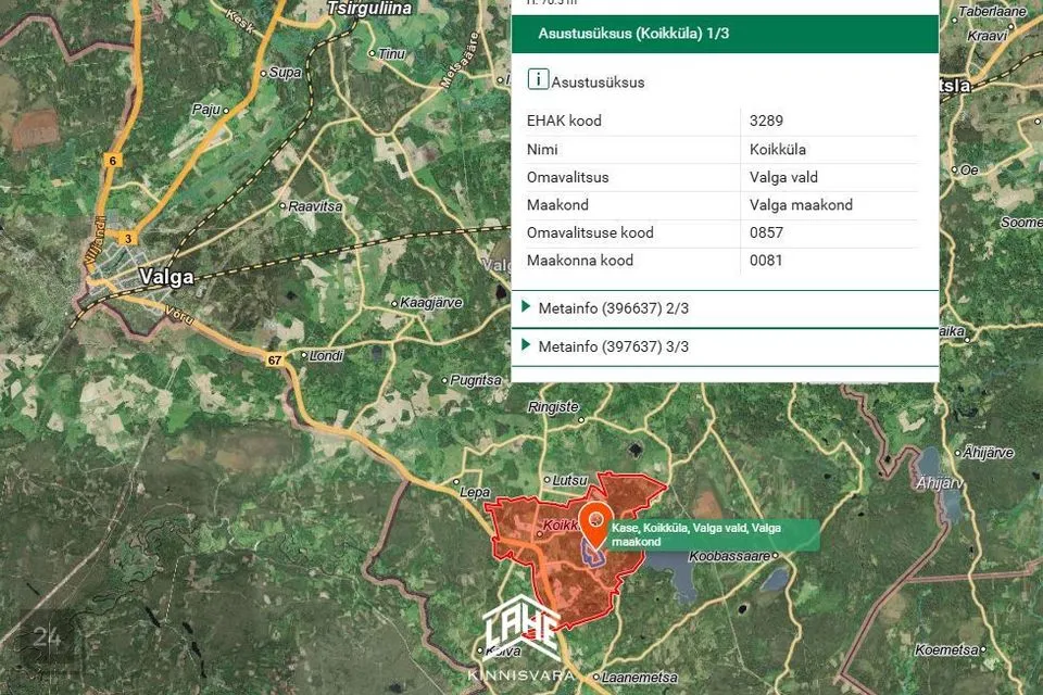 Maatulundusmaa, 312600 m² Maa  -  Valga vald, Koikküla