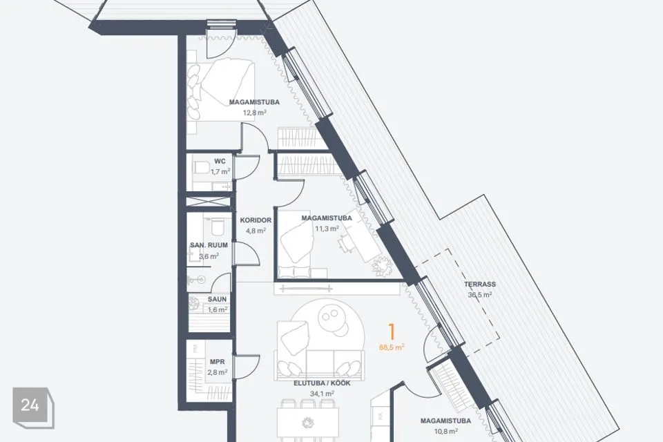 4-toaline Korter - Tallinn, Pirita linnaosa - foto 4